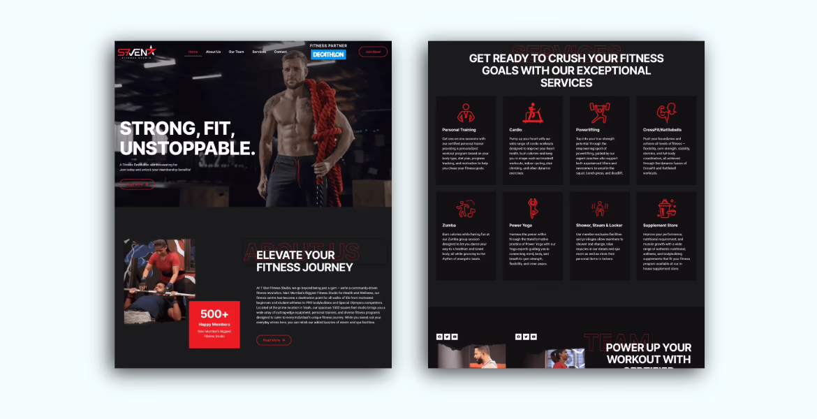 Indian Gym Website Design